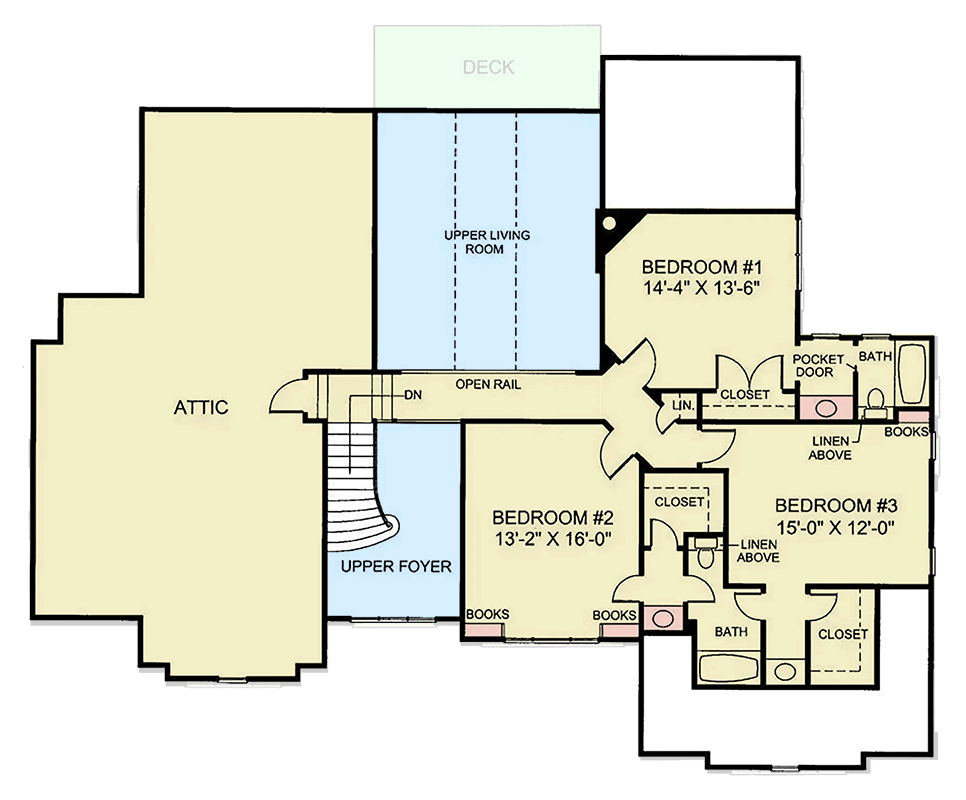 Plan 12147JL: Grand European Traditional House Plan with Main Level Master and Two-Story Great Room - Floor Plan - 2nd Floor - European, Traditional