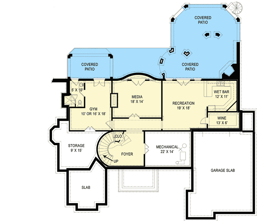 Plan 12273JL: The Prestige of Your Own Castle - Floor Plan - Lower Level - European