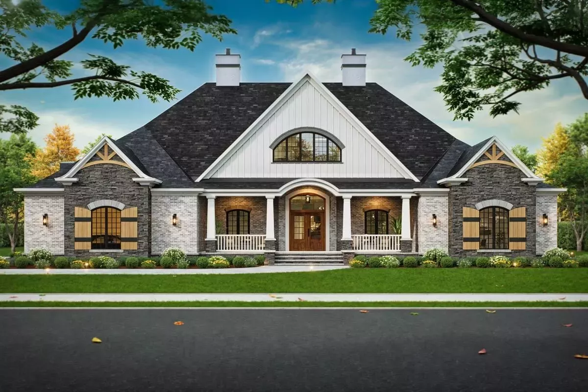 Luxury European House Plan with Home Theater, Dual Islands, and Lavish Master