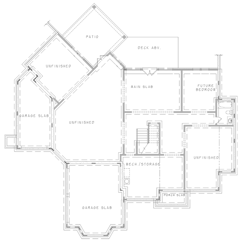 Plan 15878GE: English Country Manor - Floor Plan - Unfinished Basement Level - European, Tudor
