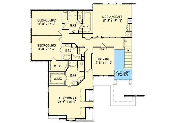 Plan 15894GE: Secluded Activity Room - Floor Plan - 2nd Floor - European, Traditional