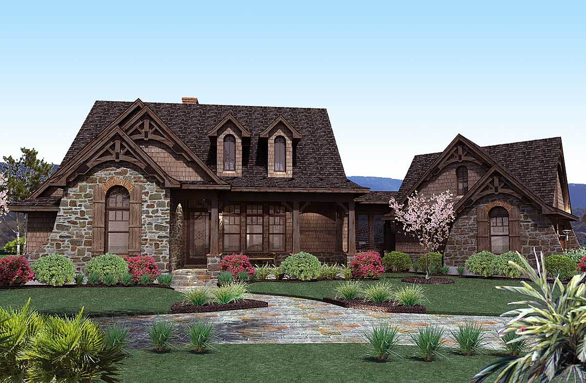 Stone Cottage With Flexible Garage 16807wg Architectural