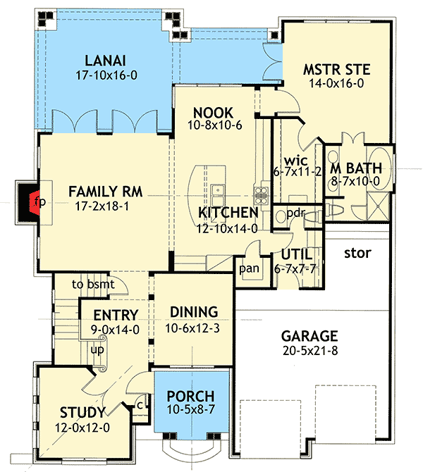 Plan 16815WG: Cottage with Stone and Shakes - Floor Plan - Main Level - Cottage, European, Traditional