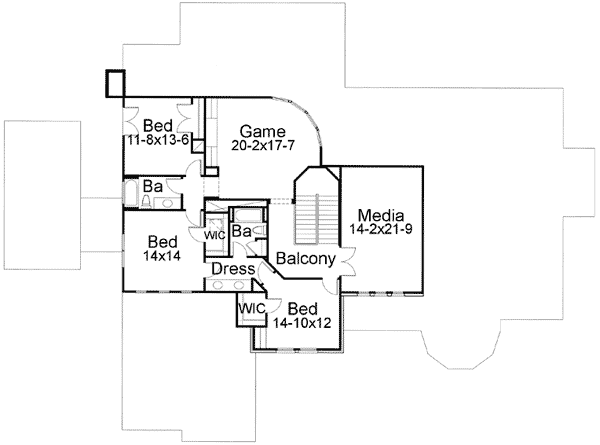 Plan 16838WG: Wonderful Library - Floor Plan - 2nd Floor - European, Hill Country, Traditional