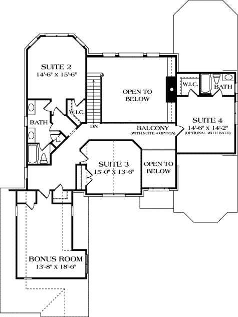 Plan 1757LV: Impressive Design - Floor Plan - 2nd Floor - European, Traditional