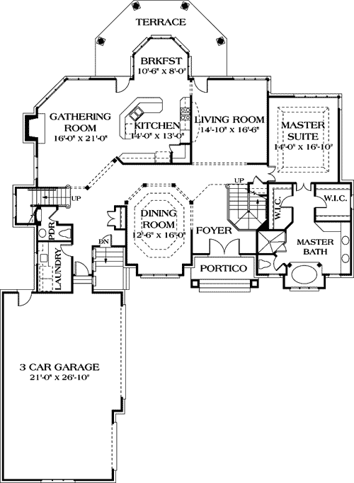 Plan 17711LV: Spacious Dining Room - Floor Plan - Main Level - Cottage, Craftsman, Shingle