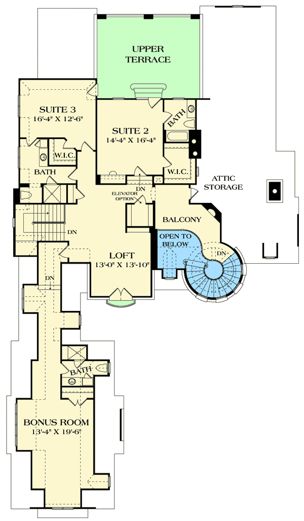 Plan 17755LV: Regal European Manor - Floor Plan - 2nd Floor - European, French Country