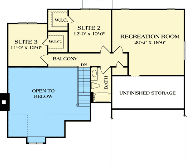 Plan 17777LV: Craftsman Home with Second Floor Rec Room - Floor Plan - 2nd Floor - Bungalow, Cottage, Craftsman, Mountain, Northwest