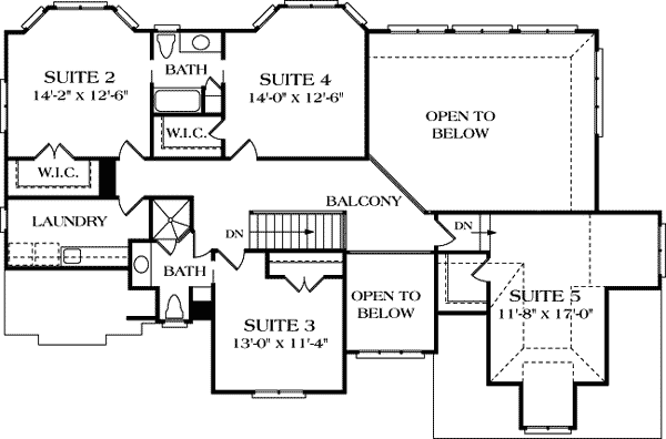 Plan 1778LV: Shingle Style House Plan with Optional Lower Level - Floor Plan - 2nd Floor - Craftsman, Shingle