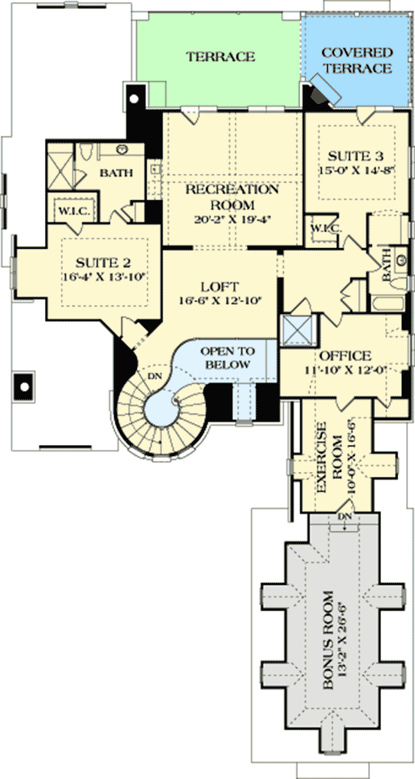 Plan 17793LV: Pure Elegance - Floor Plan - 2nd Floor - European, French Country