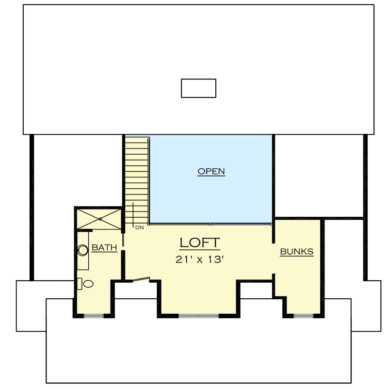 Plan 18742CK: Rustic Getaway Cottage - Floor Plan - 2nd Floor - Cabin, Craftsman, Mountain, Rustic, Vacation