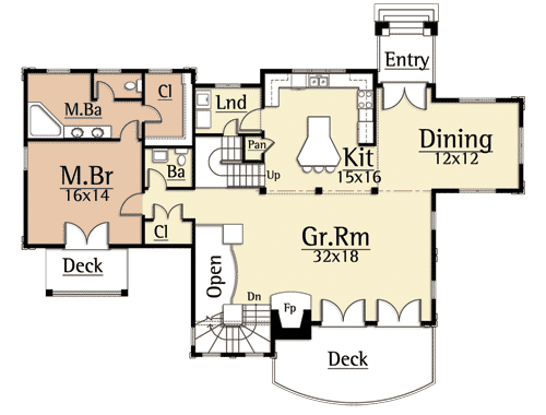 Plan 18816CK: Spacious Mountain Home Plan - Floor Plan - Main Level - Craftsman, Mountain, Rustic, Vacation