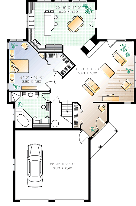 Plan 21056DR: Charming Entry Porch - Floor Plan - Main Level - Cottage, Traditional