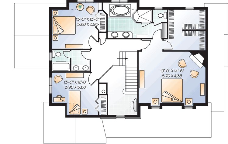 Plan 21344DR: 3 Bedroom House Plan with a Classic Gabled Facade - 2339 Sq Ft - Floor Plan - 2nd Floor - Traditional