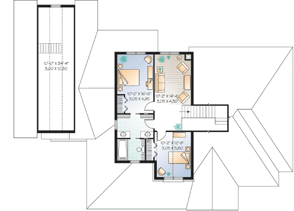 Plan 21482DR: Perfect Planning - Floor Plan - 2nd Floor - Country, Farmhouse