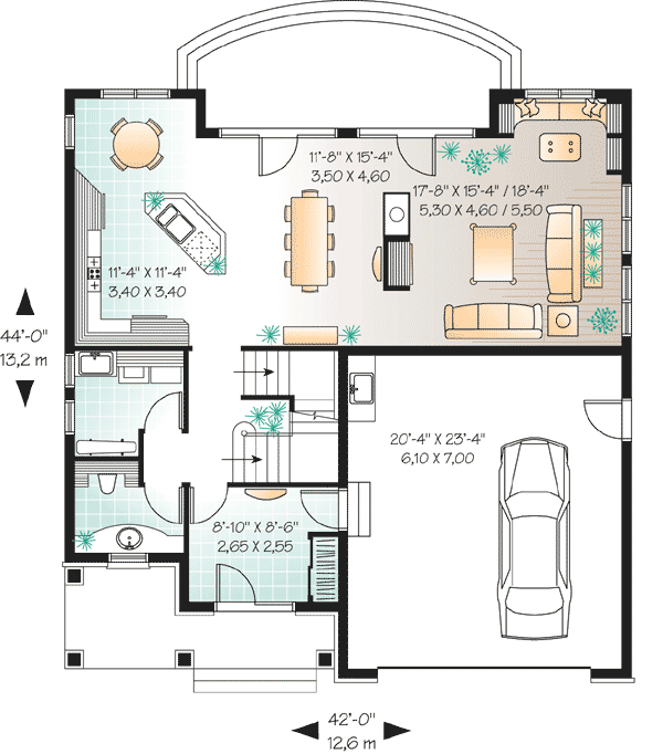 Plan 21483DR: European Cottage Appeal - Floor Plan - Main Level - European