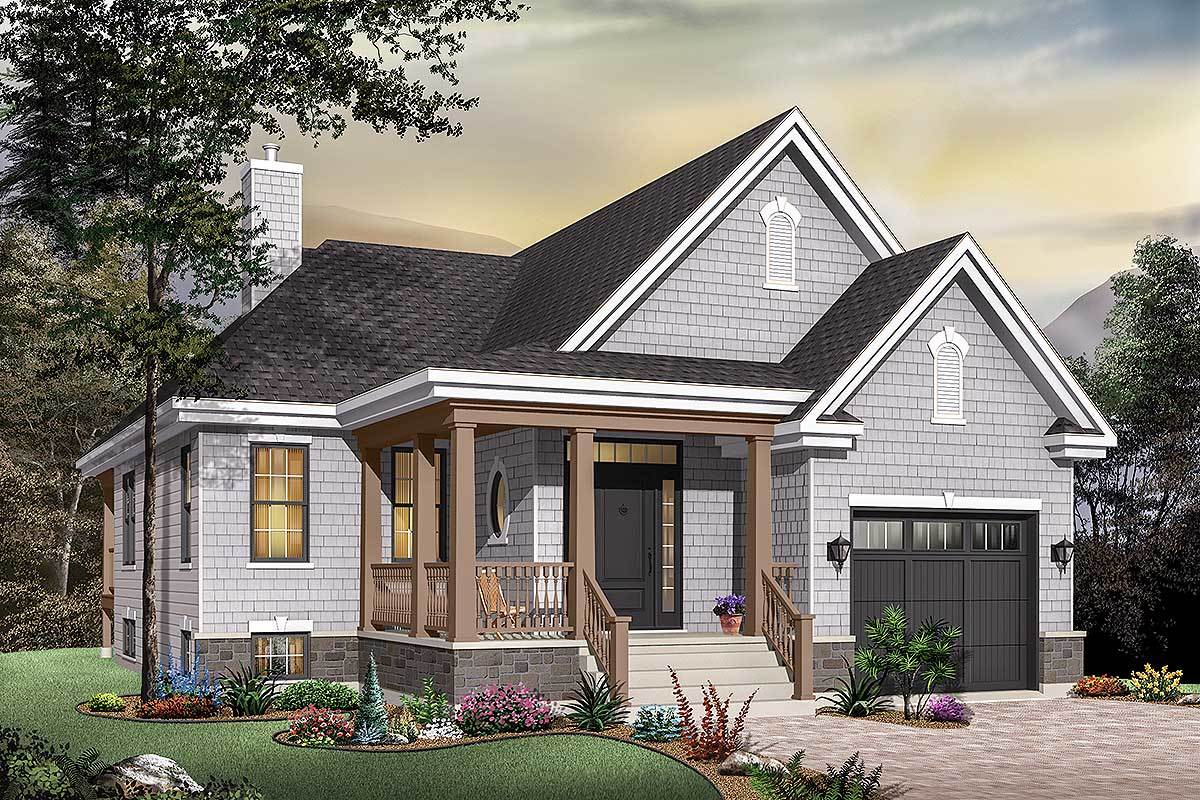 Bungalow with Twin Porches - 21488DR | Architectural Designs - House Plans