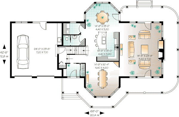 Plan 21491DR: Surround Yourself in Style - Floor Plan - Main Level - Country
