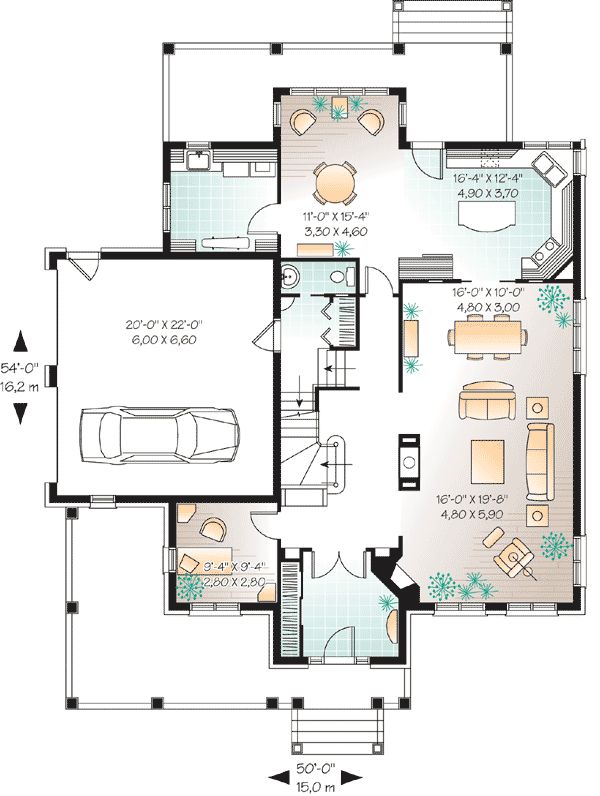 Plan 21493DR: Impressive Country House Plan - Floor Plan - Main Level - Country, Traditional