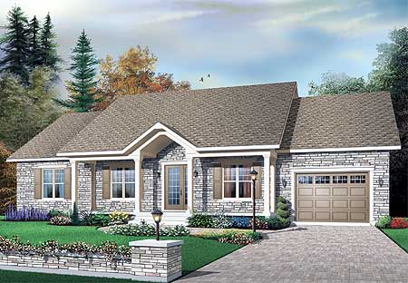Plan 21528DR: Classic Ranch With Alternate Versions