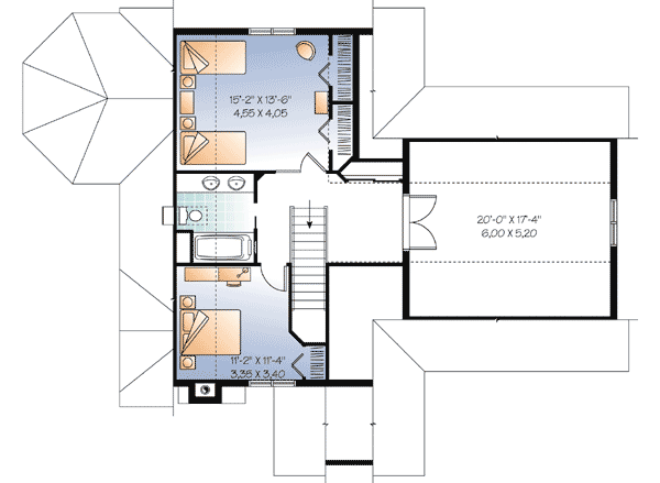 Plan 21639DR: Handsome Traditional House Plan - Floor Plan - 2nd Floor - Traditional