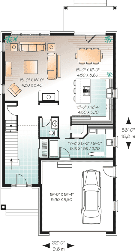 Plan 21654DR: Flexible 3 or 4 Bedroom House Plan - Floor Plan - Main Level - Traditional