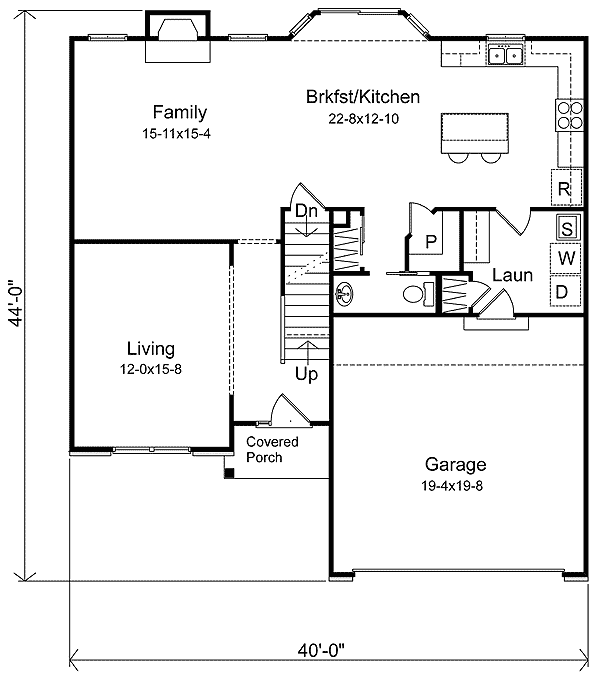 Plan 22011SL: Welcome Home! - Floor Plan - Main Level - Traditional