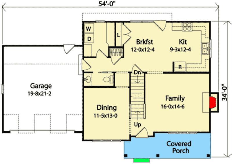 Plan 22096SL: Expand Above the Garage - Floor Plan - Main Level - Traditional