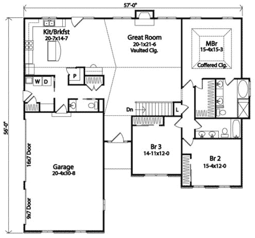 Plan 2244SL: Traditional Ranch House Plan - Floor Plan - Main Level - Ranch, Traditional
