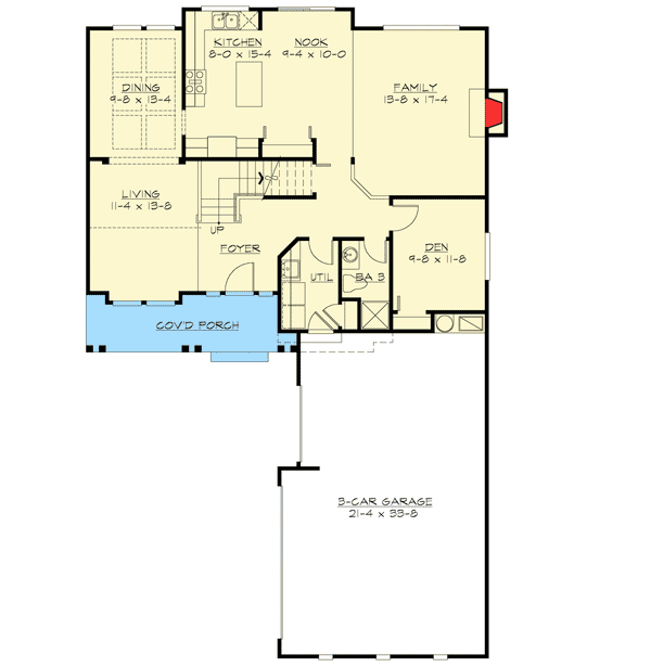 Plan 23012JD: Vaulted Master Suite - Floor Plan - Main Level - Northwest, Traditional