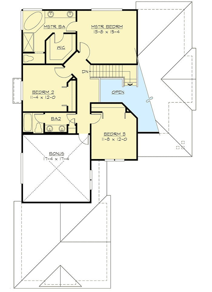 Plan 23046JD: Northwest Styling with Foundation Option - Floor Plan - 2nd Floor - Craftsman, New American, Northwest