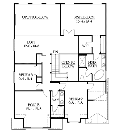 Plan 23094JD: Secluded Master Suite - Floor Plan - 2nd Floor - Craftsman, Northwest