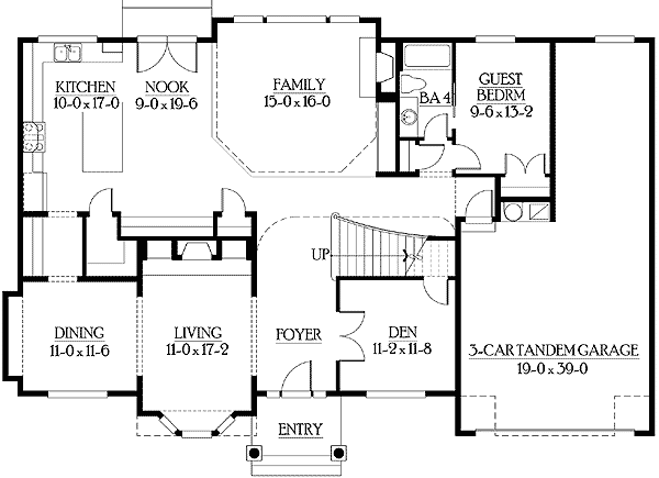 Plan 23150JD: Clean Classic Lines - Floor Plan - Main Level - Country, Craftsman, Northwest