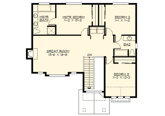 Plan 23454JD: Narrow Lot Craftsman Home Plan - Floor Plan - 2nd Floor - Craftsman, New American, Northwest