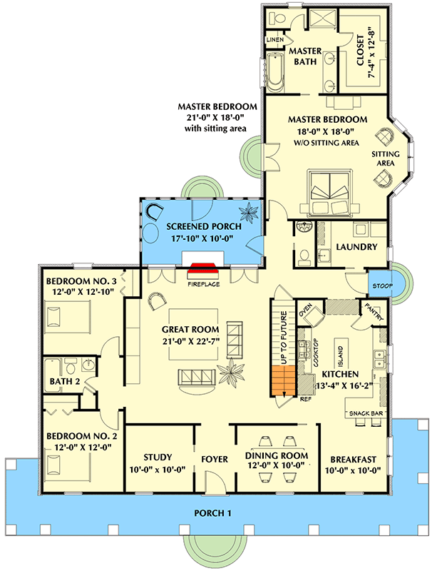 Plan 2583DH: Classic Style with a Modern Twist - Floor Plan - Main Level - Southern
