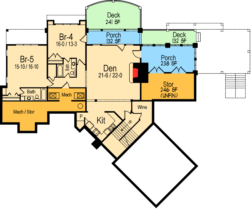 Plan 26602GG: Refined Rustic Showstopper - Floor Plan - Optional Finished Lower Level - Craftsman, Mountain, Rustic, Vacation