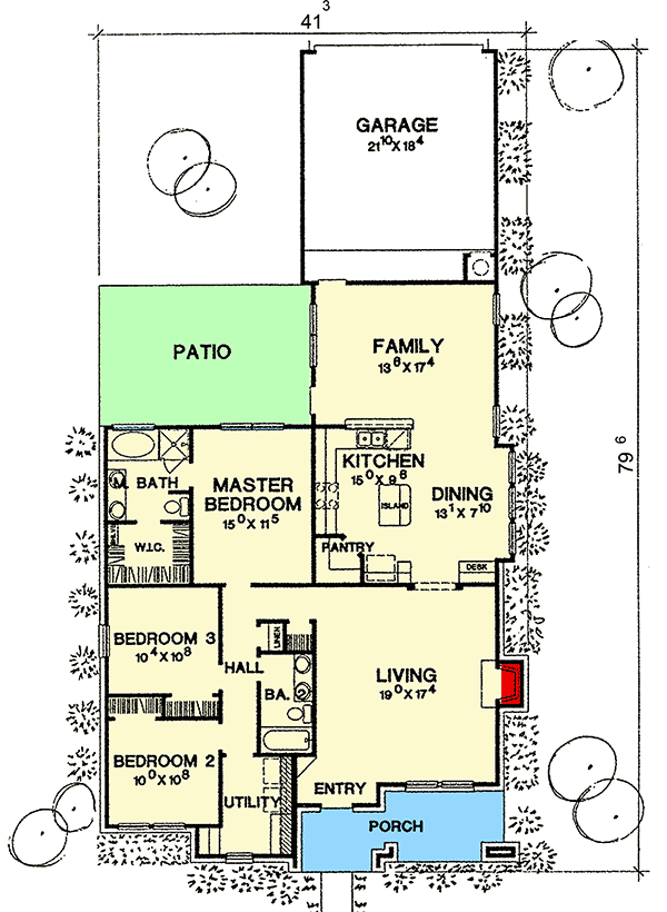 Plan 31051D: European Cottage with Clustered 3-Bed Layout - Floor Plan - Main Level - Cottage, Country, European, French Country, Rustic