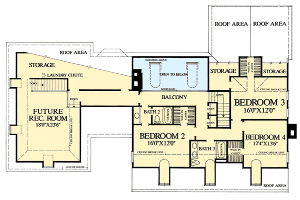 Plan 32451WP: Country Delight - Floor Plan - 2nd Floor - Country, Southern, Traditional