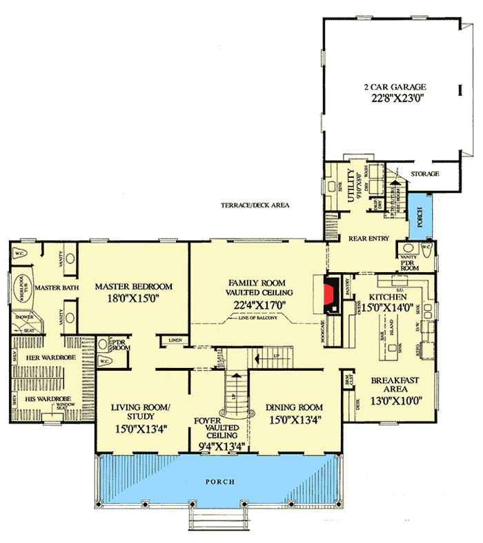 Plan 32490WP: Country Living - Floor Plan - Main Level - Country, Southern