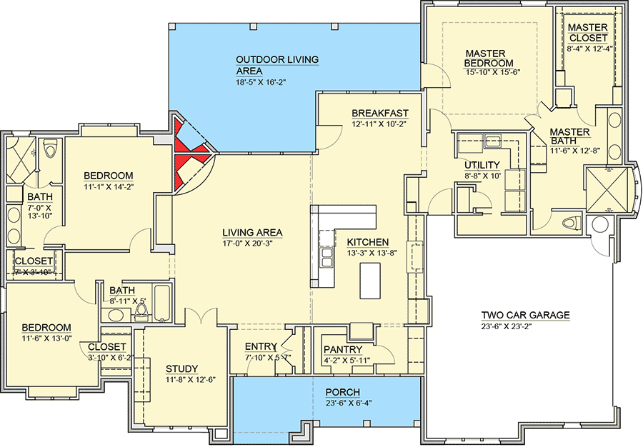 Corner Lot House Plans Rear Garage