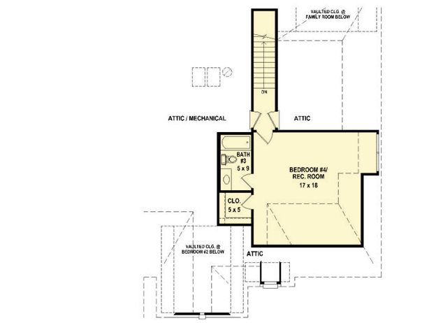 Plan 58588SV: Handsome and Elegant - Floor Plan - 2nd Floor - European, French Country, Southern, Traditional