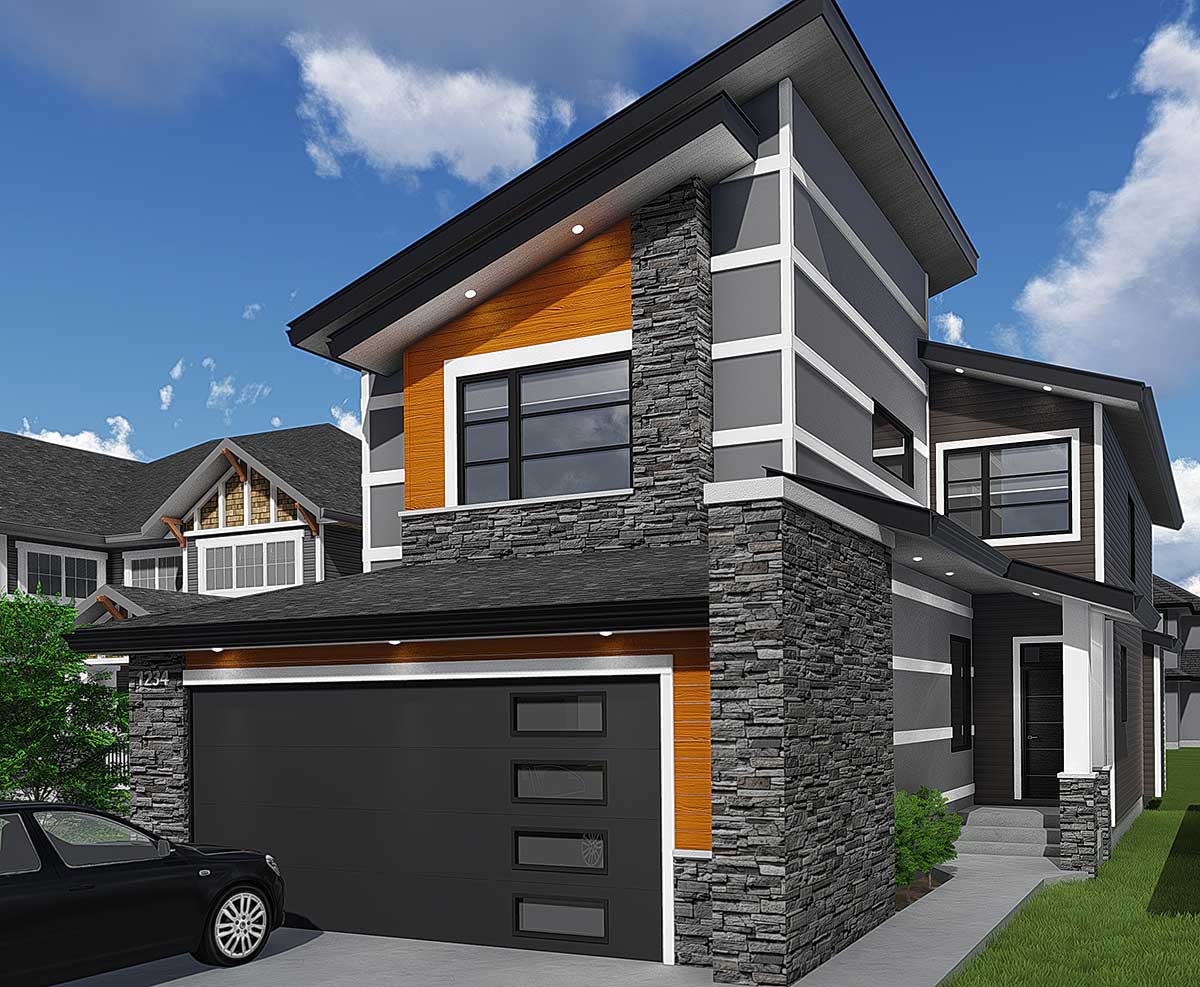 Plan 81685AB: Contemporary House Plan with Tech Area