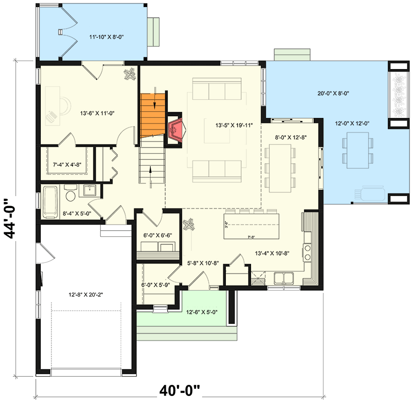 Plan 22459DR: Open Layout Northwest House Plan - Floor Plan - Basement Stairs Location - New American, Northwest