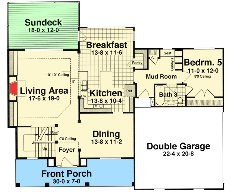 Plan 92097VS: Five Bedrooms with Expansion Possibilities - Floor Plan - Main Level - Craftsman, Northwest, Traditional