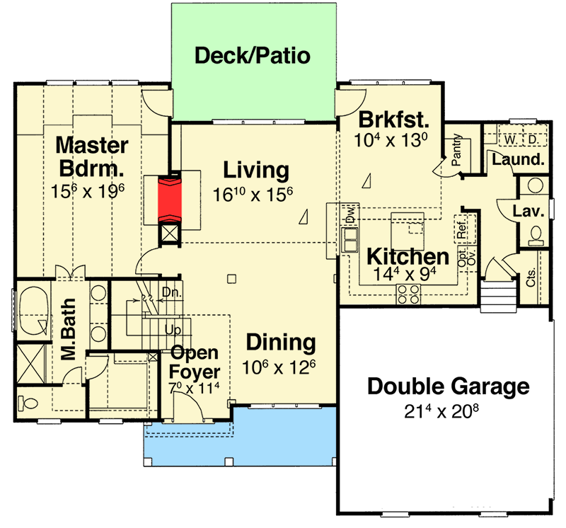 Plan 92064VS: Northwest House Plan with Special Master Ceiling - Floor Plan - Main Level - Northwest, Traditional