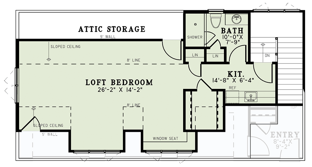 Plan 60696ND: 3-Car Craftsman Style Carriage House Plan - Floor Plan - 2nd Floor - Carriage, Craftsman