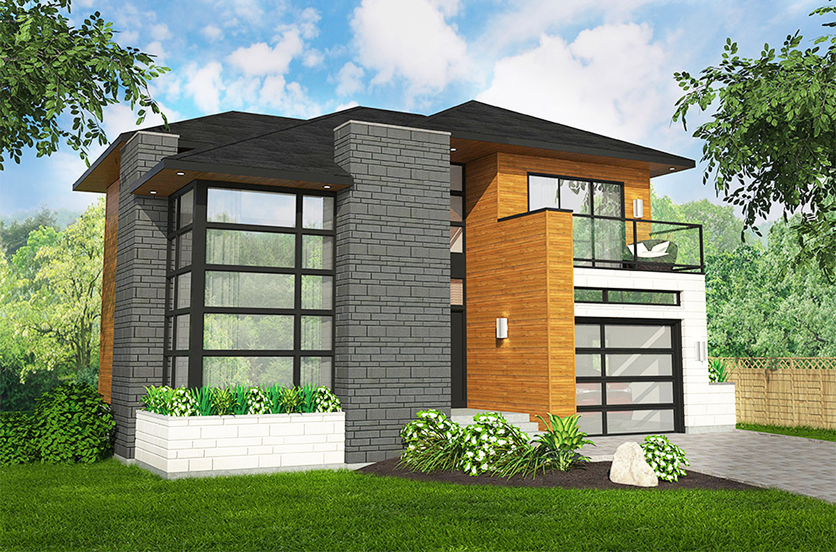 Plan 90278PD: Contemporary House Plan with Master Deck