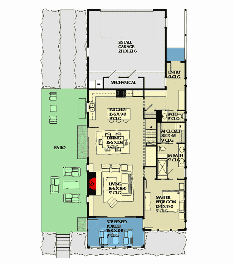 Plan 970022VC: Charming 3 or 4 Bed Vacation Home with Large Screen Porch - Floor Plan - Main Level - Coastal, Cottage, Vacation
