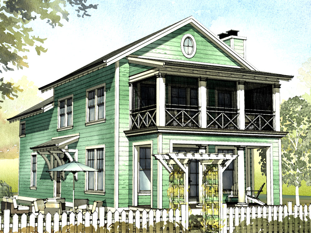 Plan 970030VC: Quaint Cottage with Porches on Both Floors