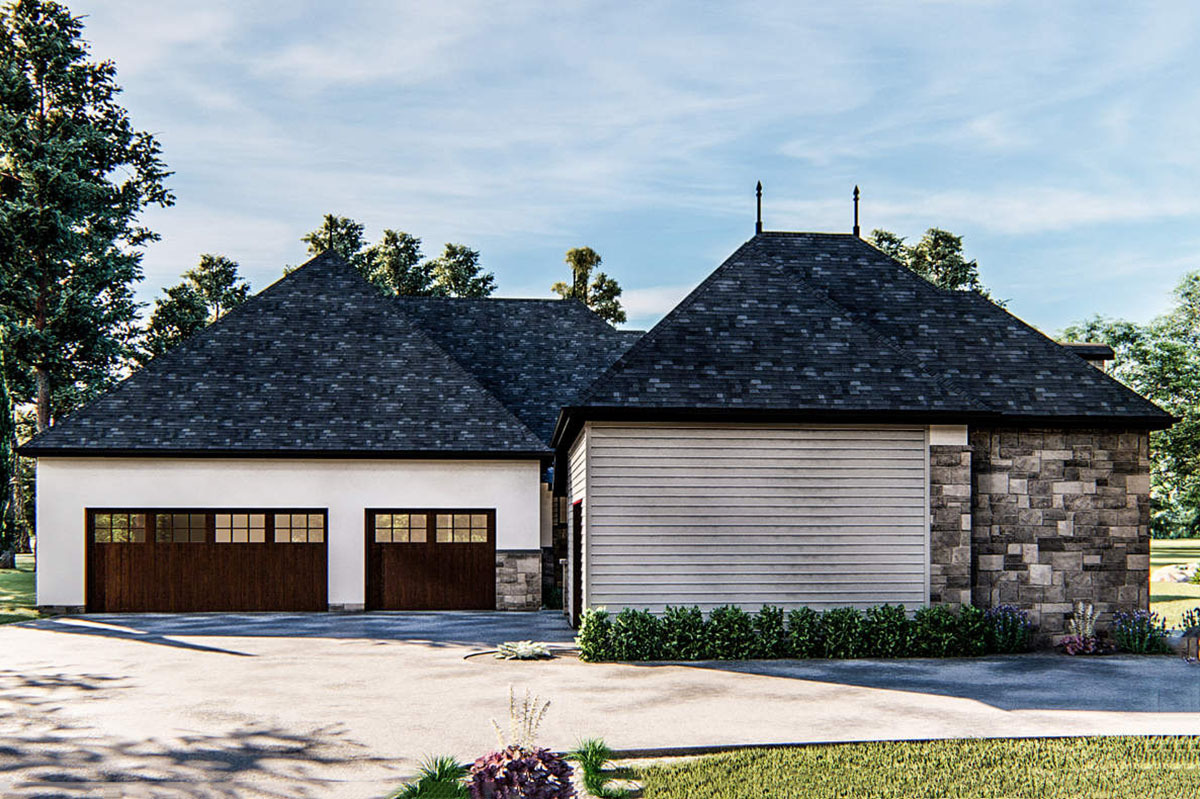 One Story European House Plan with Turret - 62676DJ | Architectural ...
